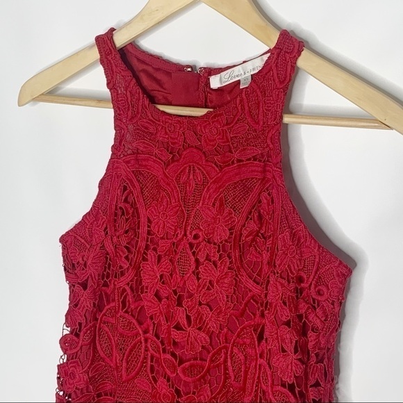 Lovers + Friends Caspian Red Lace Shift Mini Dress XS - Picture 7 of 14